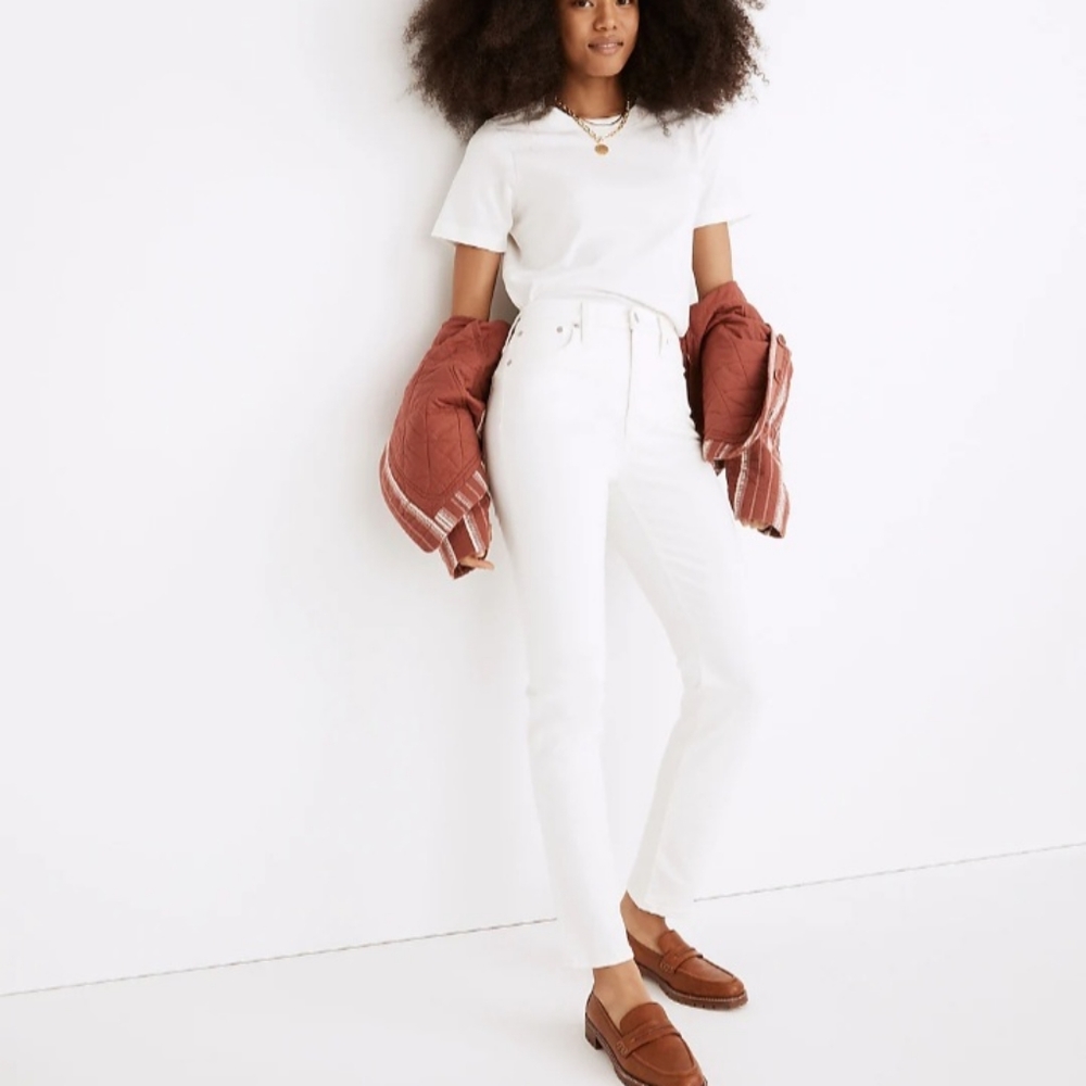 Madewell Perfect Vintage Jean High Rise White Denim Skinny Size 31